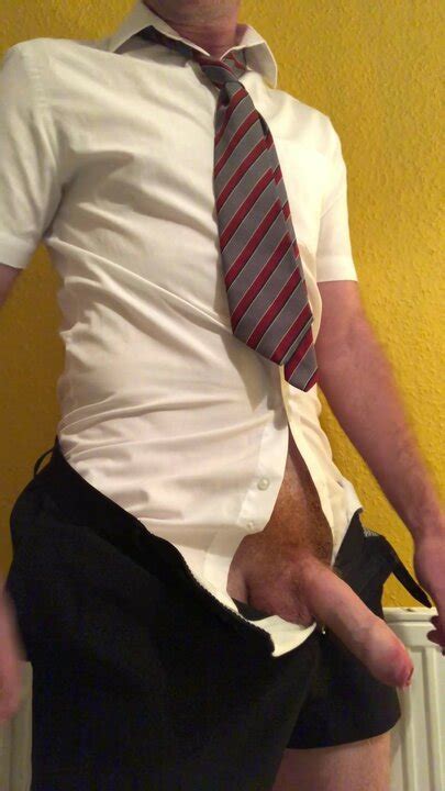 Wanking My Uncut Ginger Cock In School Uniform Cumming Eating My