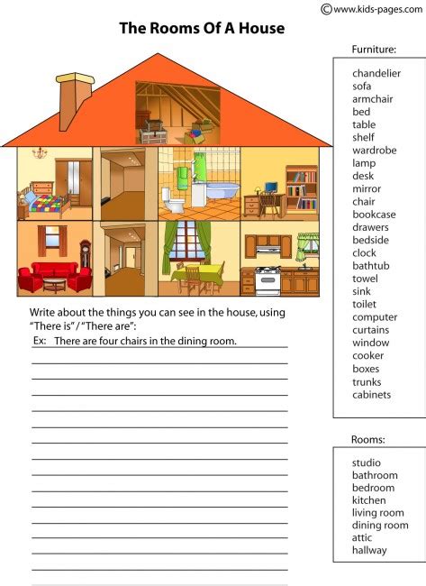 Parts Of The House Worksheet Pdf