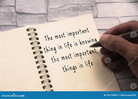 Inspirational Quote Text - the Most Important Thing in Life is Knowing ...