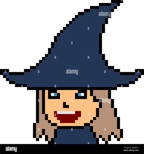 Vector Pixel Art Witch Head Isolated Stock Vector Image And Art Alamy