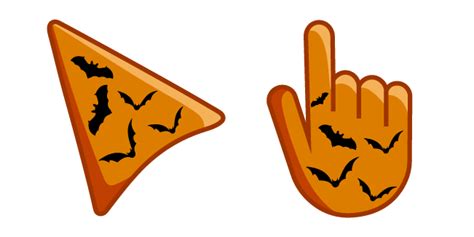 Black Bats On An Orange Background Cursor Custom Cursor