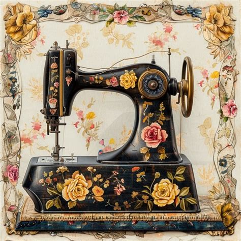 Vintage Sewing Machine Art Print Free Stock Photo Public Domain Pictures