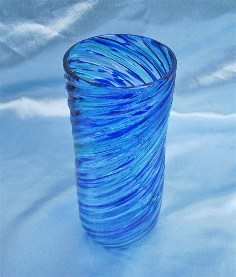 Hand Blown Blue Drinking Glass