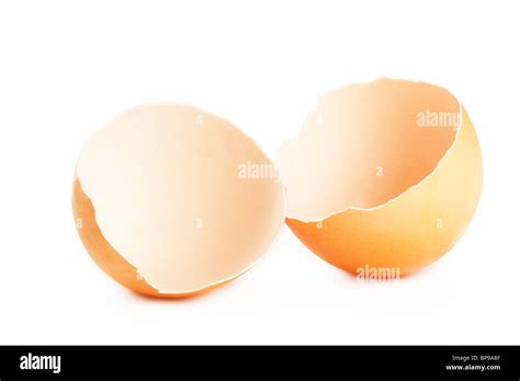 Cracked Eggshell Isolated On White Background Stock Photo Alamy