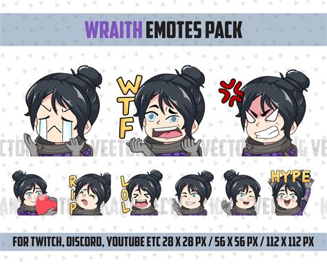 Wraith Apex Legends Twitch Emotes Pack Discord Emotes Pack Etsy