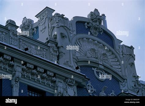 Latvia,Riga ,Art Nouveau Buildings Stock Photo - Alamy