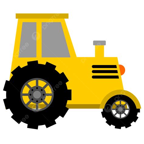 Kartun Ilustrasi Traktor Kuning Traktor Mobil Mainan Png Dan Vektor