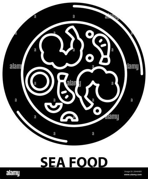 Sea Food Icon Black Vector Sign With Editable Strokes Concept