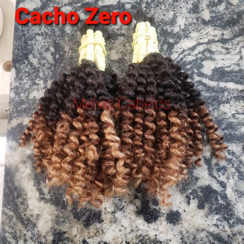 Cabelo Humano Castanho Ponta Mel Cacheado Permanentado Cm Cacho