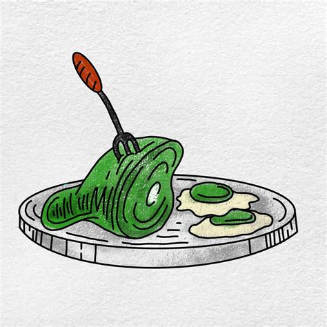 How to Draw Green Eggs And Ham - HelloArtsy