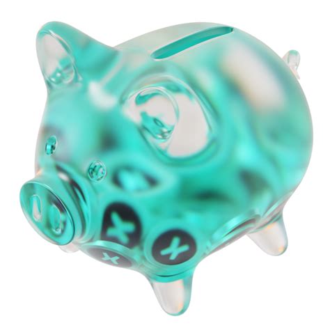 Multiversx Egld Clear Glass Piggy Bank With Decreasing Piles Of Crypto