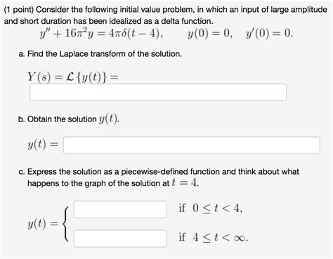 Solved Point Consider The Following Initial Value Chegg