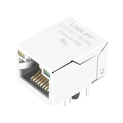 十兆百兆屏蔽 带灯rj45连接器 不带弹开口向上 Lpj16217b10nl