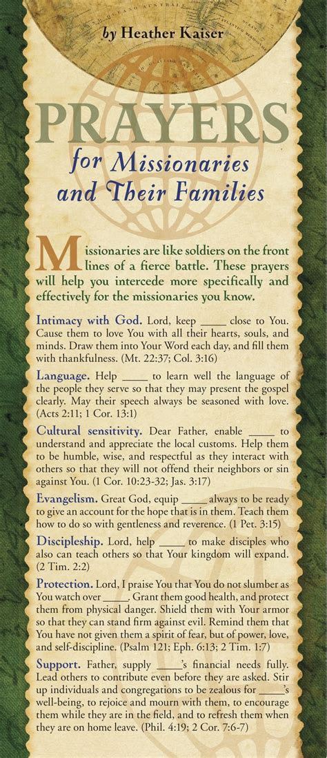 Prayers For Missionaries And Their Families 50 Pack Prayers Bible