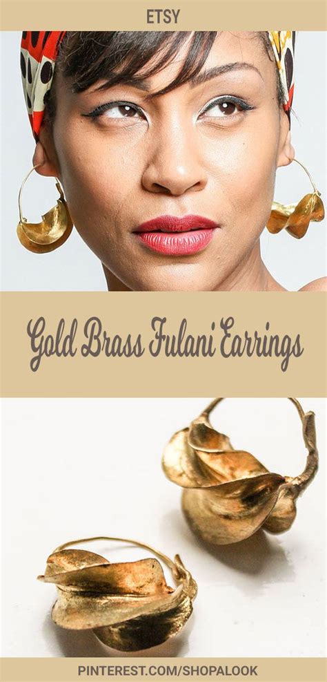 Earring Gold Brass Fulani Earrings Designed By Love Yaayaa These