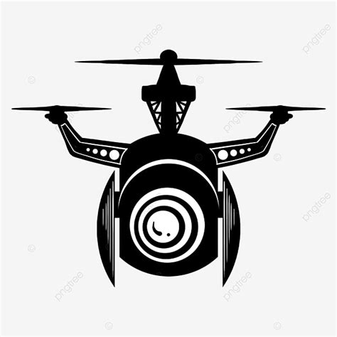 Drone Silhouette Vector PNG, Drone Silhouette With Camera Clipart ...