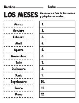 Meses del año by Teaching in Dos Languages TPT