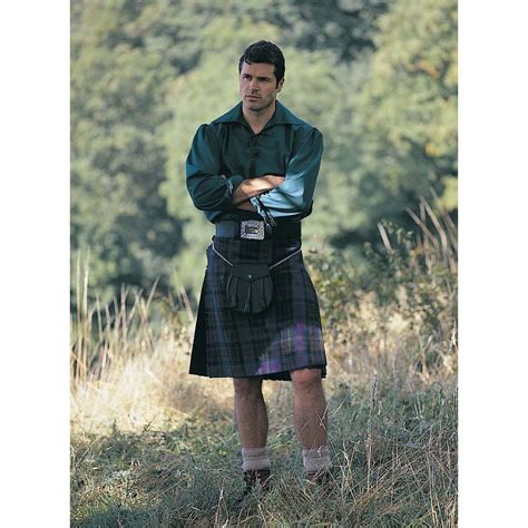 Scottish Highland Jacobite Jacobean Ghillie Kilt Shirt 3 Colors Fashion