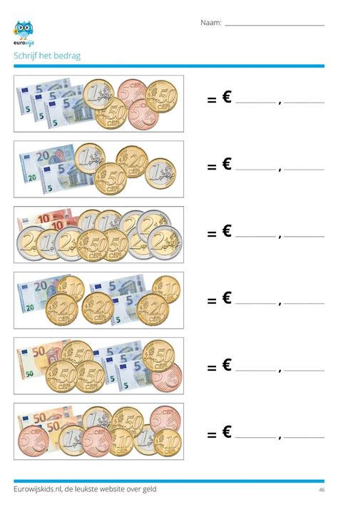 Werkblad Rekenen Groep 4 Geldsommen Geld Optellen Artofit