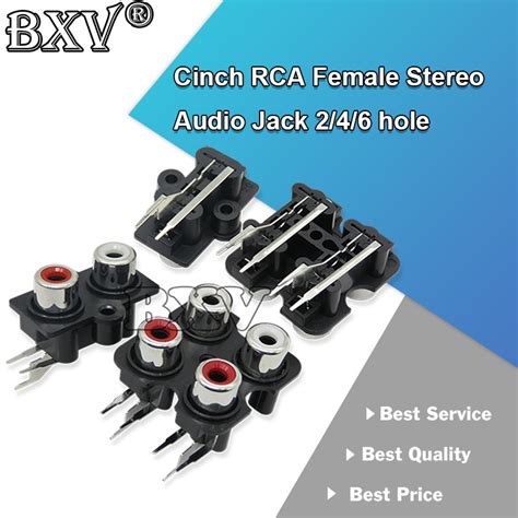 5pcs Rca 母立體聲音頻插孔 246 孔 Av 音頻輸入插座連接器蓮花排放大器接口信號連接 蝦皮購物