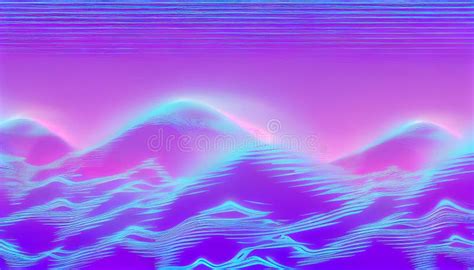 Fondo De Vaporwave Brillante Azul Con Violeta Stock De Ilustración