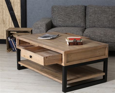 Table Basse Avec Rangement En Bois Recyclé Auckland Tables Basses Pier Import