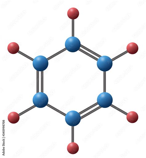 3d Illustration Of Benzene Ring Use For Chemistry Chemical Compound Is