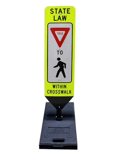 X State Law Yield To Pedestrians Double Sided Cross Walk