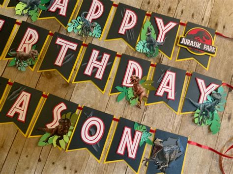 Jurassic Park Jurassic Park Banner Dinosaur Banner Etsy