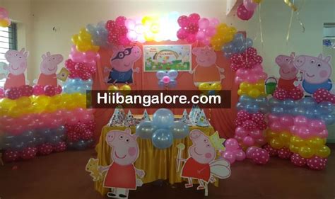 Peppa Pig Theme Birthday Party Decoration Bangalore Catering Services