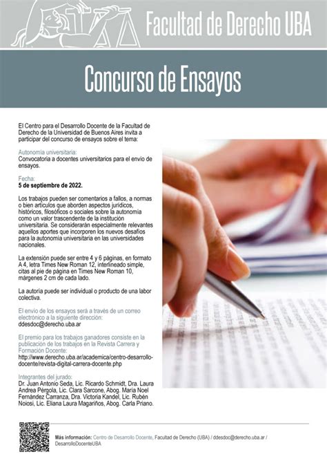 Concurso De Ensayos Semestre Facultad De Derecho