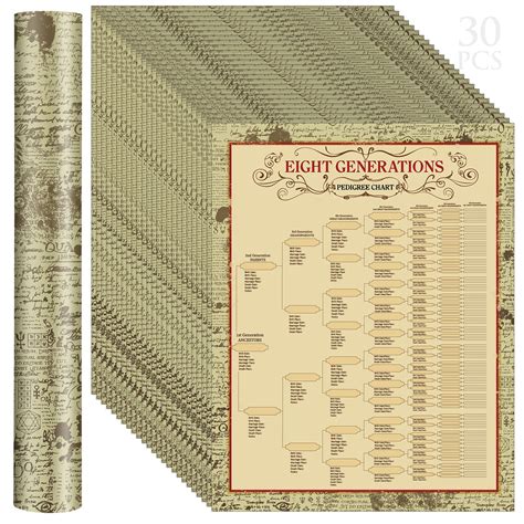 Buy 30 Pcs Family Tree Charts to Fill in Genealogy Charts 8 Generation