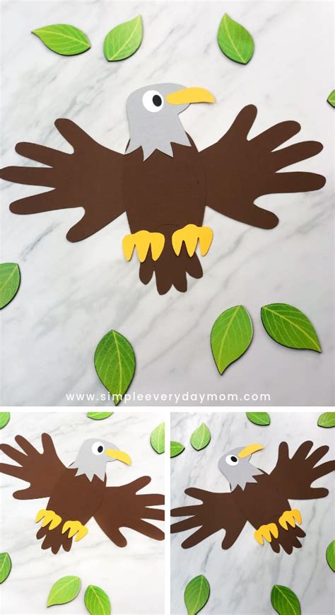 Handprint Bald Eagle Craft For Kids Free Template Bird Crafts