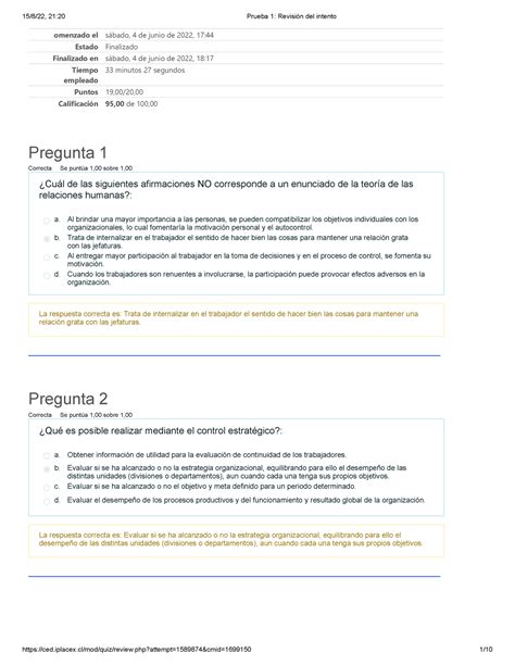 Prueba 1 Revisi N Del Intento Control De Gesti N04 JUN Omenzado El