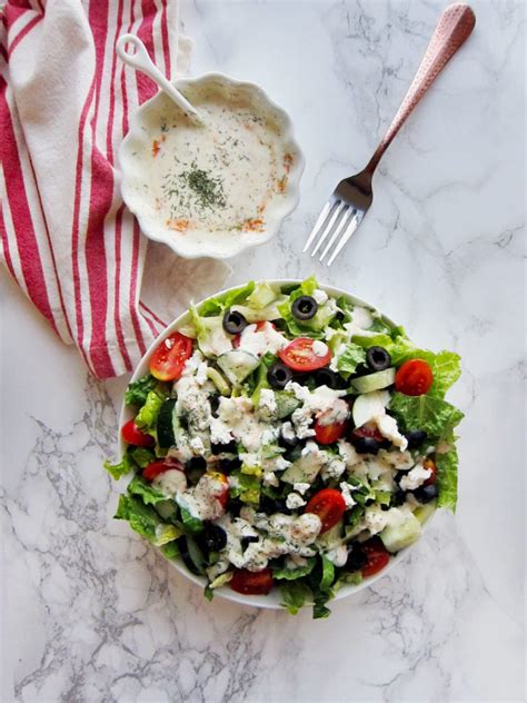 Easy Greek Salad With Vegan Cashew Tzatziki