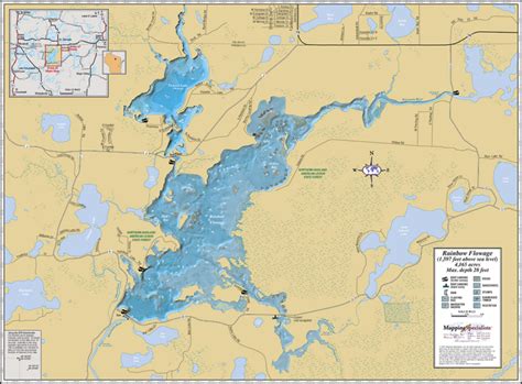 Rainbow Flowage Wall Map Mapping Specialists Limited