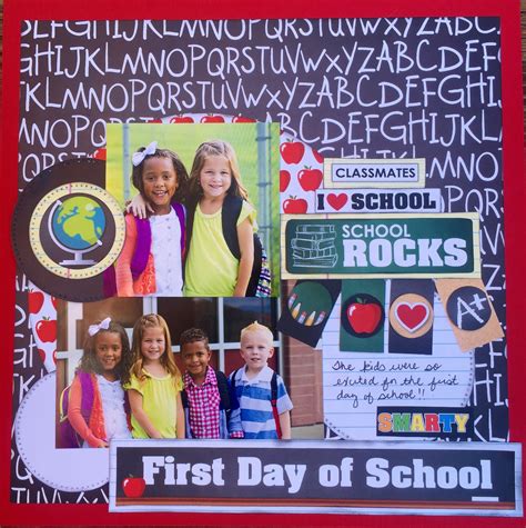 First Day Of School School Scrapbook Layouts School Scrapbook