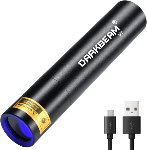 DARKBEAM Lampe Torche UV 365nm USB Rechargeable V1 Filtre UV 370nm LED