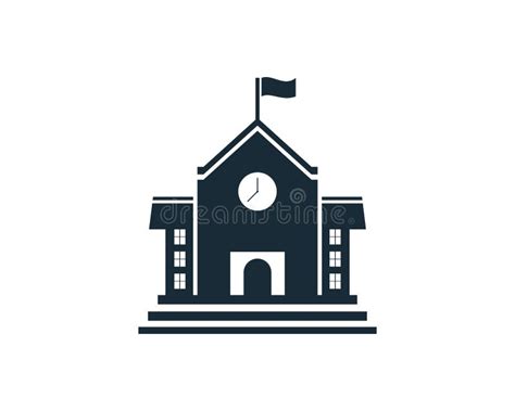 School Building Icon Vector Logo Template Illustration Design Stock ...