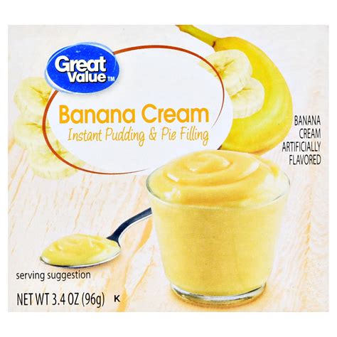 Great Value Banana Cream Instant Pudding Pie Filling In A 3 4 Oz