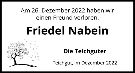 Traueranzeigen Von Friedel Nabein Trauer Anzeigen De