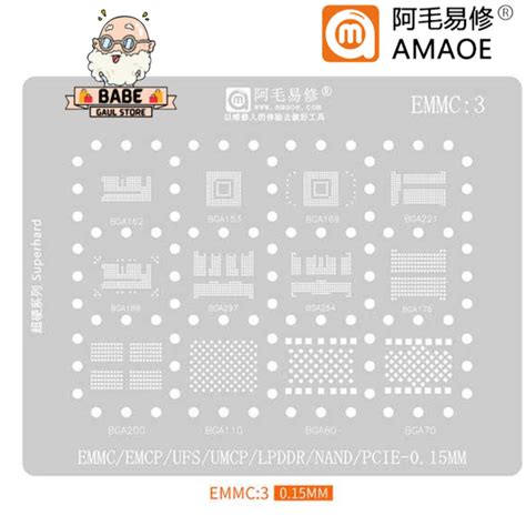 Plat Amaoe Emmc Cetakan Bga Ic Emmc Emcp Umcp Lpddr Nand Pcie Original