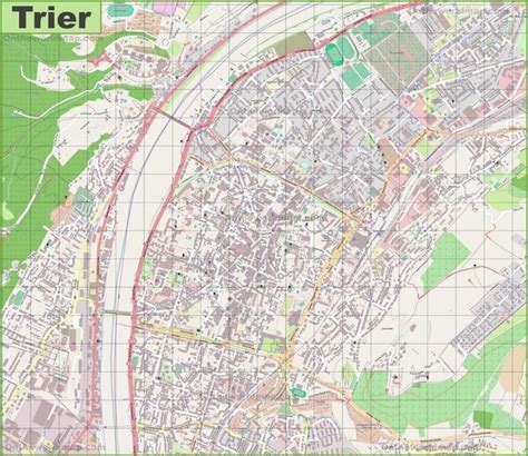 Large detailed map of Trier | Detailed map, Map, City maps