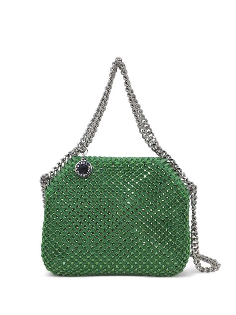 Stella Mccartney Falabella Crystal Embellished Mini Bag Green