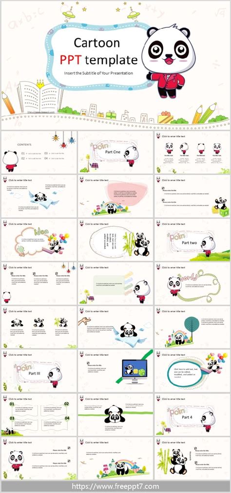 Cartoon panda PowerPoint templates & Google Slides