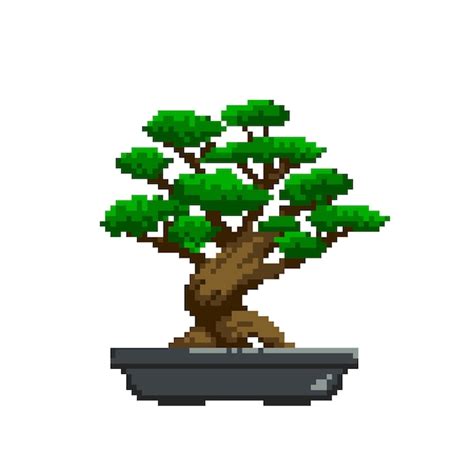 Bonsa S Japonais Dans Le Style Du Pixel Art Bel Arbre R Aliste Arbre De