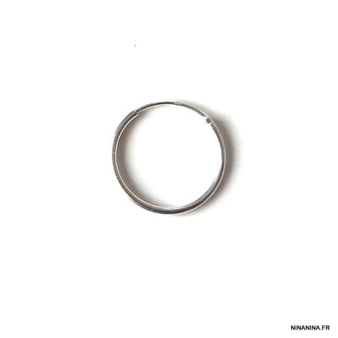 Créole homme argent 925 massif minimaliste 15 mm Ninanina