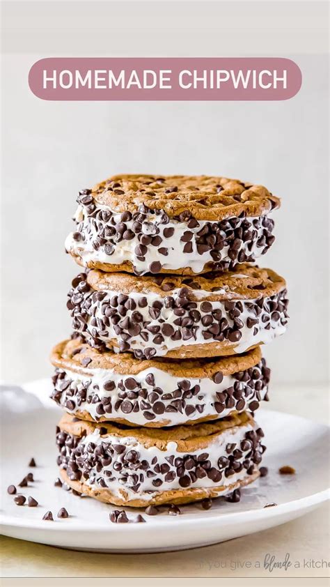 Homemade Chocolate Chip Ice Cream Sandwiches From 📌pin To Plate🍰