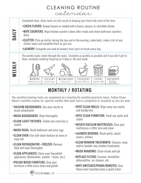 Simplify With A Cleaning Routine Free Printable Clean Mama