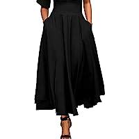 May Story Damen Retro Maxirock Hoher Taille Rockabilly Rock Lang